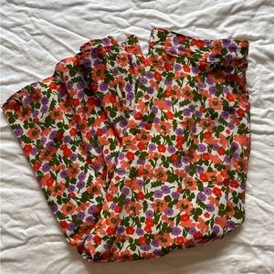 Amour Vert Floral Silk Midi Skirt